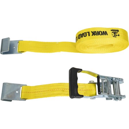 Buyers Products 30 Foot Commercial Grade Ratchet Strap with Soft Rubber Grips - Flat Hooks 5483005